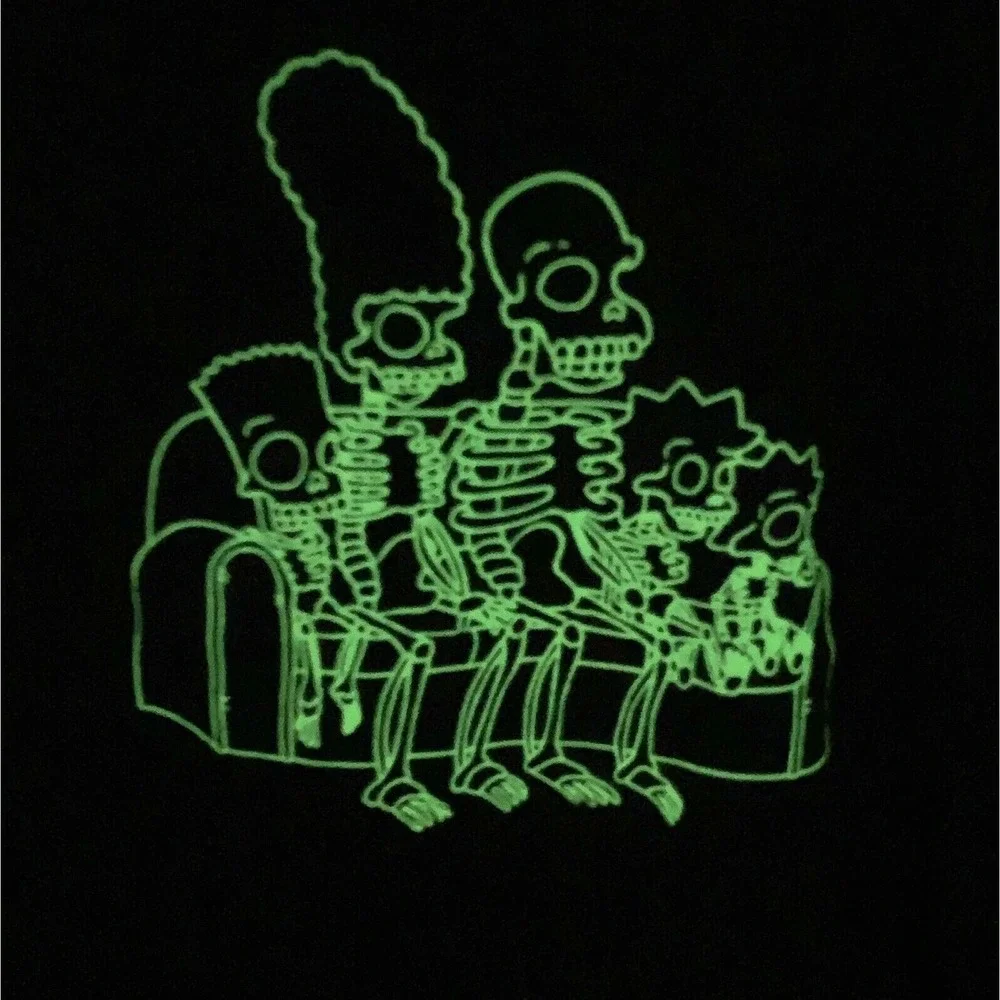Vintage The Simpsons Skeleton Glow in the Dark T‎ Shirt size Large RARE